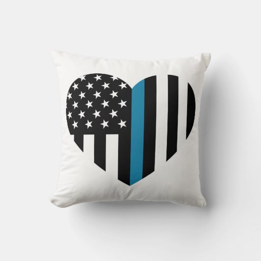 薄青ラインアメリカ国旗 クッション (正面)