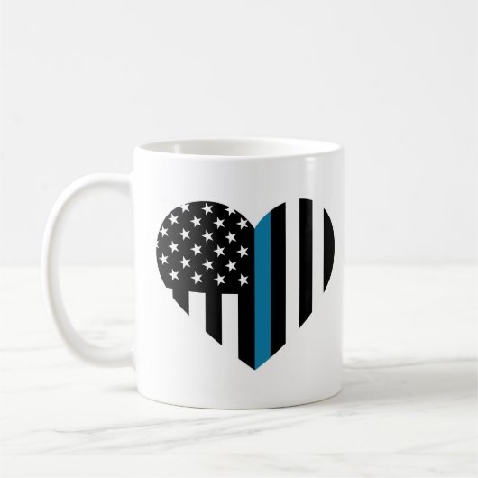 薄青ラインアメリカ国旗 コーヒーマグカップ (左)