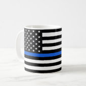 薄青ラインアメリカ国旗 コーヒーマグカップ (正面左)