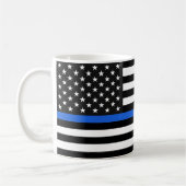 薄青ラインアメリカ国旗 コーヒーマグカップ (左)