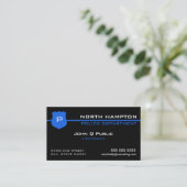 薄青ラインアメリカ国旗 名刺 (スタンド正面)