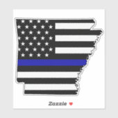 薄青ラインアーカンソー州旗 シール (シート)