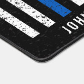 薄青ライン動揺してアメリカ国旗の警察 デスクマット (コーナー)