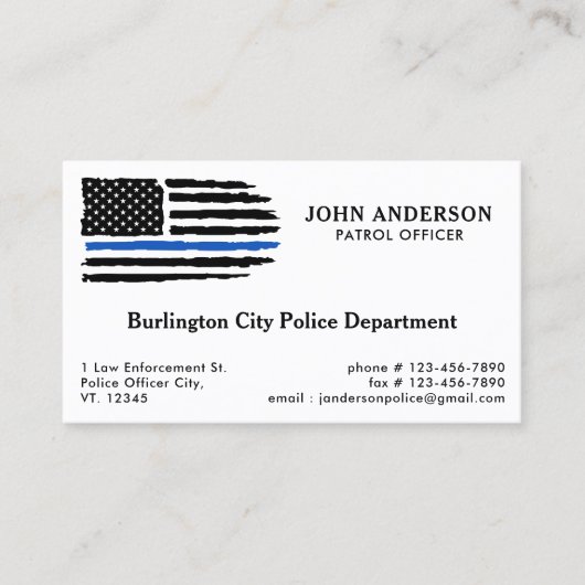 薄青ライン旗法執行警察官 名刺 (正面)