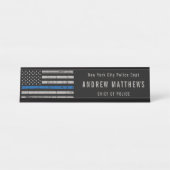 薄青ライン旗法執行警察 デスクネームプレート (正面)