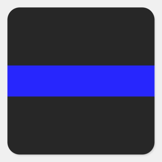 薄青ライン警察官メモリアル旗 スクエアシール (正面)