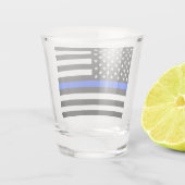 薄青ライン警察旗 ショットグラス (裏面)