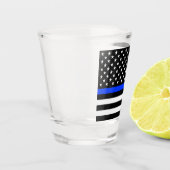 薄青ライン警察旗 ショットグラス (左)