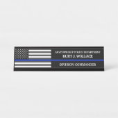 薄青ライン警察旗 デスクネームプレート (正面)