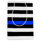 薄青ライン警察旗 ミディアムペーパーバッグ (正面)