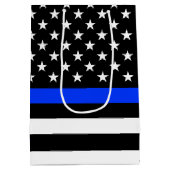 薄青ライン警察旗 ミディアムペーパーバッグ (裏面)