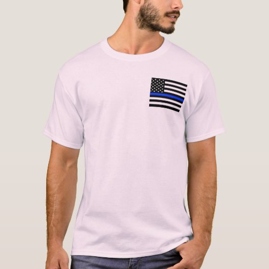 薄青ライン警察旗 Tシャツ (正面)