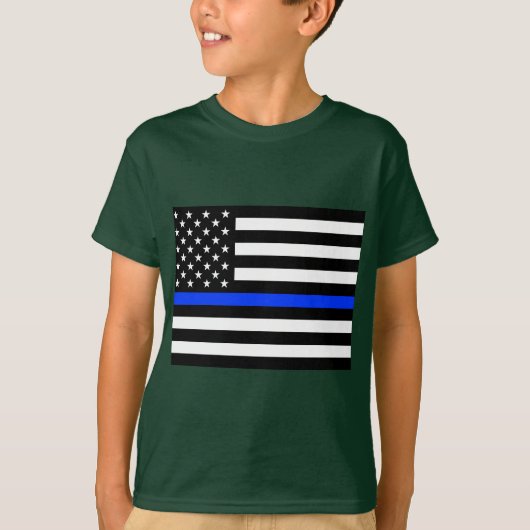 薄青ライン警察旗 Tシャツ (正面)