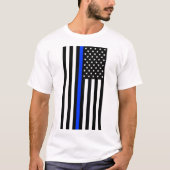 薄青ライン警察旗 Tシャツ (正面)