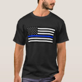 薄青ライン警察旗 Tシャツ (正面)