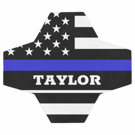 薄青ライン&サッカーパーソナライズされたアメリカ国旗 サッカーボール (フラット)