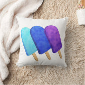 薄青、青、紫の氷のポップ クッション (ブランケット)