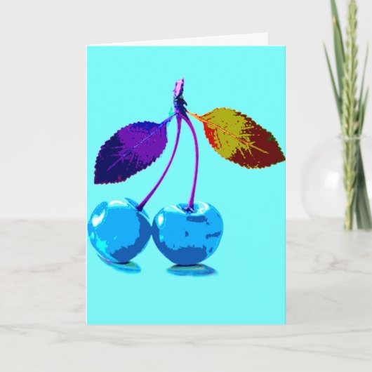 薄鮮やか色さくらんぼ カード (正面)