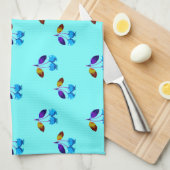 薄鮮やか色さくらんぼ キッチンタオル (四つ折り)