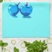 薄鮮やか色さくらんぼ キッチンタオル (折り畳み)