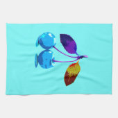 薄鮮やか色さくらんぼ キッチンタオル (横)