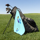 薄鮮やか色さくらんぼ ゴルフタオル (グリーン)