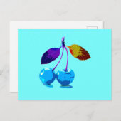 薄鮮やか色さくらんぼ シーズンポストカード (正面/裏面)