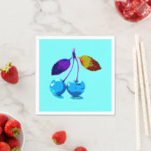 薄鮮やか色さくらんぼ スタンダードカクテルナプキン (インサイチュ)