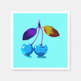 薄鮮やか色さくらんぼ スタンダードカクテルナプキン