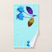 薄鮮やか色さくらんぼ バスタオルセット (ハンドタオル)