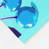 薄鮮やか色さくらんぼ フリースブランケット (角)