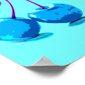 薄鮮やか色さくらんぼ ポスター (角)