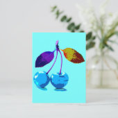 薄鮮やか色さくらんぼ ポストカード (スタンド正面)