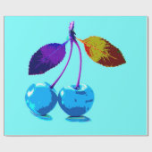 薄鮮やか色さくらんぼ ラッピングペーパー (フラット)