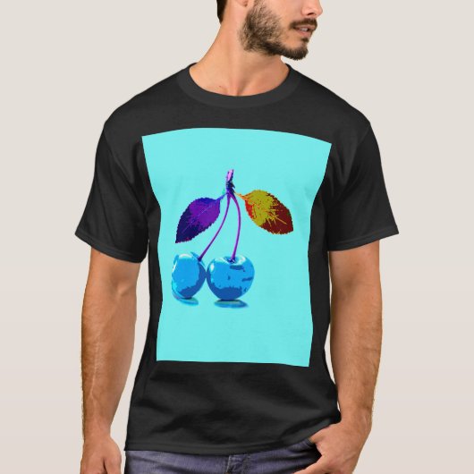 薄鮮やか色さくらんぼ Tシャツ (正面)