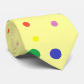 薄黄色のタイのおもしろいのカラフルで大きい水玉模様 ネクタイ (ロール)