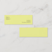 薄黄色のプロフィールカード スキニー名刺 (正面/裏面)