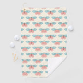 薄黄色の背景にボホ蝶 ゴルフタオル (インサイチュ)