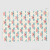 薄黄色の背景にボホ蝶 ゴルフタオル (横)