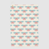 薄黄色の背景にボホ蝶 ゴルフタオル (正面)