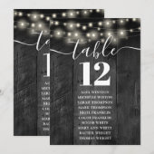 薄黒木製台座席表 招待状 (正面/裏面)