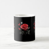 薔薇とインクと時間 ブラック コーヒーマグカップ (中央)