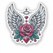 薔薇と天使の翼 シール (正面)