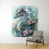 薔薇に囲まれた魔法のドラゴン タペストリー (インサイチュ)