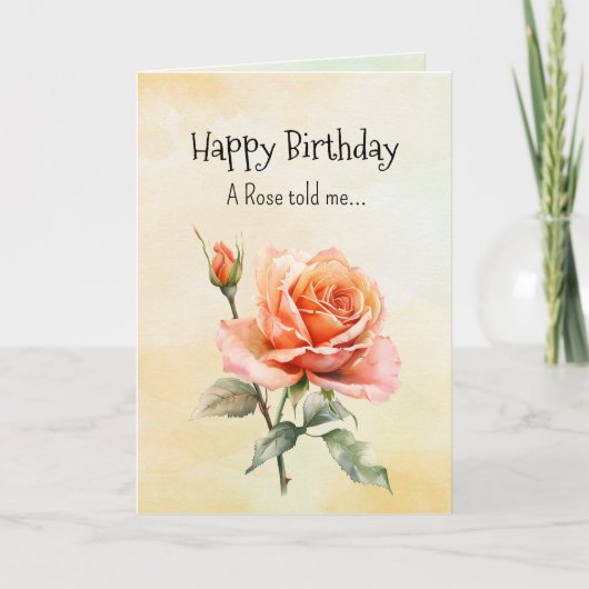 薔薇のようなあなたの精神 お誕生日おめでとうパーソナリティー カード (正面)