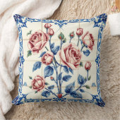 薔薇の庭の枕 クッション (ブランケット)