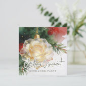 薔薇の形をしたグラマラスなクリスマスオーナメント Invi 招待状 (スタンド正面)