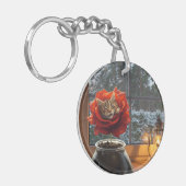 薔薇の猫の夢 キーホルダー (正面左)