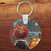薔薇の猫の夢  キーホルダー (正面)
