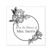 薔薇の花のフレーム 図書館より セルフインキングスタンプ (デザイン)